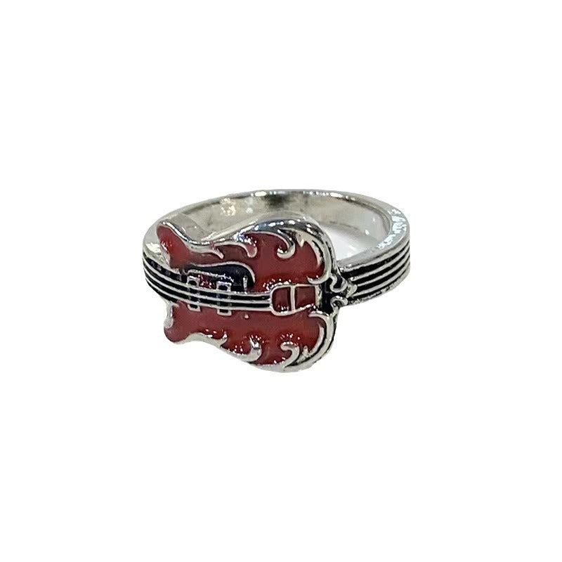 Wholesale Vintage Punk Rock Red Guitar Ring